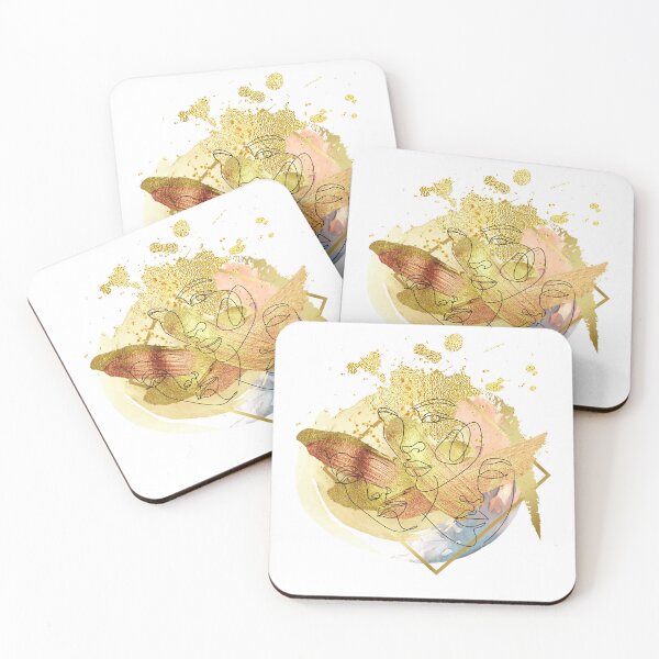 Item preview, Woman Face line, Abstract Art, Gold Metallic Brushstroke designed and sold by ORA_ORA.