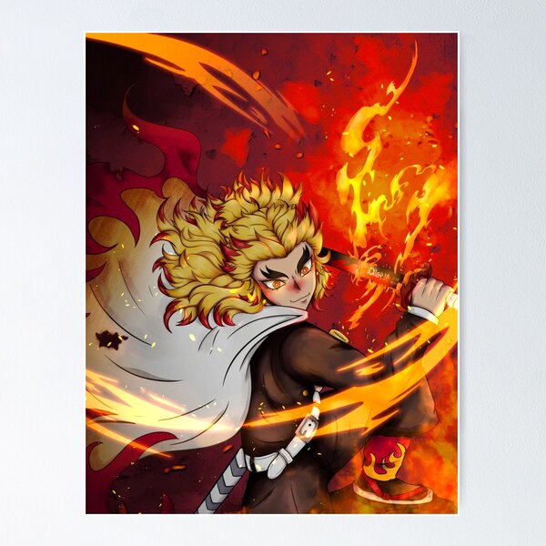 Rengoku Kyojuro Poster for Sale by Fhatershop