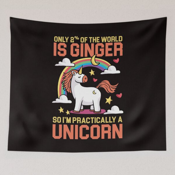 Item preview, Unicorn Ginger Redhead Red Orange Haired Fantasy Magic Irish designed and sold by TomGiantDesigns.