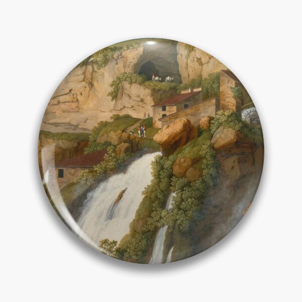 Item preview, View Of The Waterfall At Anitrella With Goats Grazing Nearby by Jakob Philipp Hackert designed and sold by LoveSeasonz.