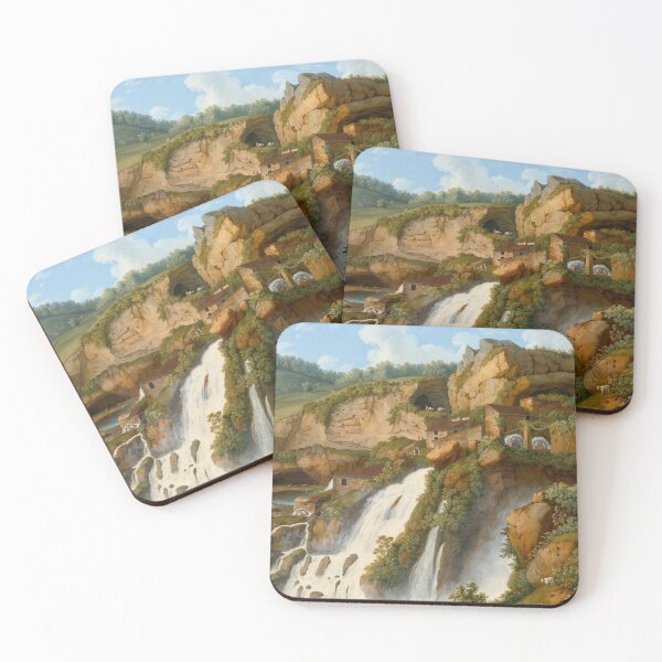 Item preview, View Of The Waterfall At Anitrella With Goats Grazing Nearby by Jakob Philipp Hackert designed and sold by LoveSeasonz.