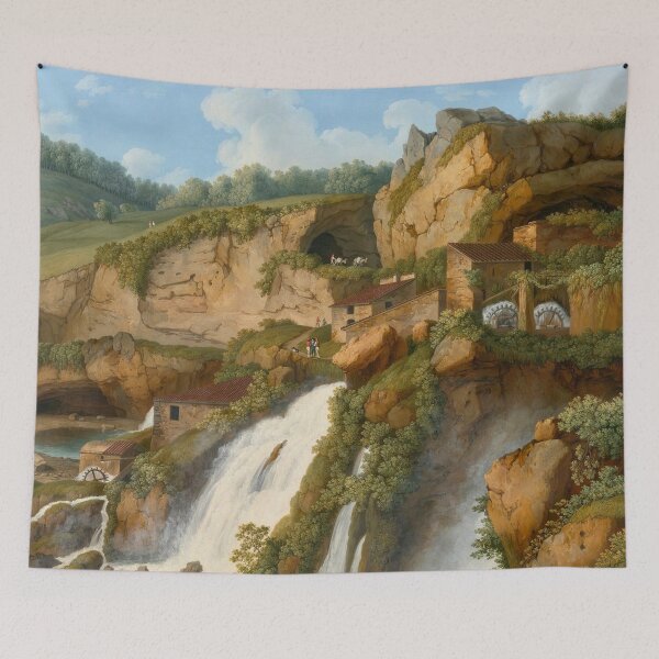 Item preview, View Of The Waterfall At Anitrella With Goats Grazing Nearby by Jakob Philipp Hackert designed and sold by LoveSeasonz.