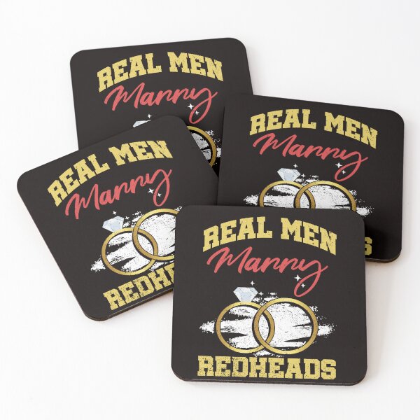 Item preview, Real Men Marry Redheads Wedding Groom Bride Ginger Wife designed and sold by TomGiantDesigns.