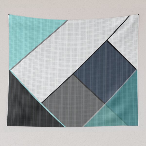 Aperçu de l'œuvre Modèle gris-bleu-noir. Abstraction Patchwork créée et vendue par fuzzyfox.