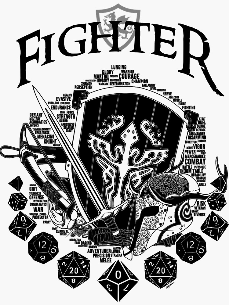 Rpg Class Series Fighter Sticker For Sale By Kenanrew37 Redbubble 6072