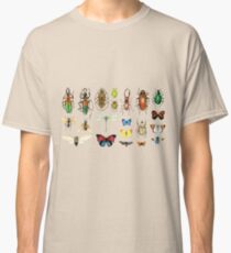 The Usual Suspects - Insects on grey - watercolour bugs pattern by Cecca Designs Classic T-Shirt