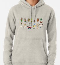 Die üblichen Verdächtigen - Insekten auf Grau - Aquarell Bugs Muster von Cecca Designs Hoodie