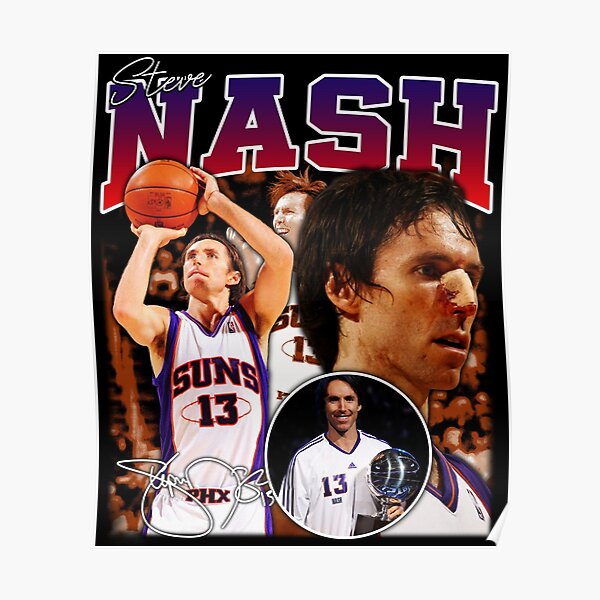 "Steve Nash Phoenix Basketball Legend MVP Signature Vintage Retro 80s