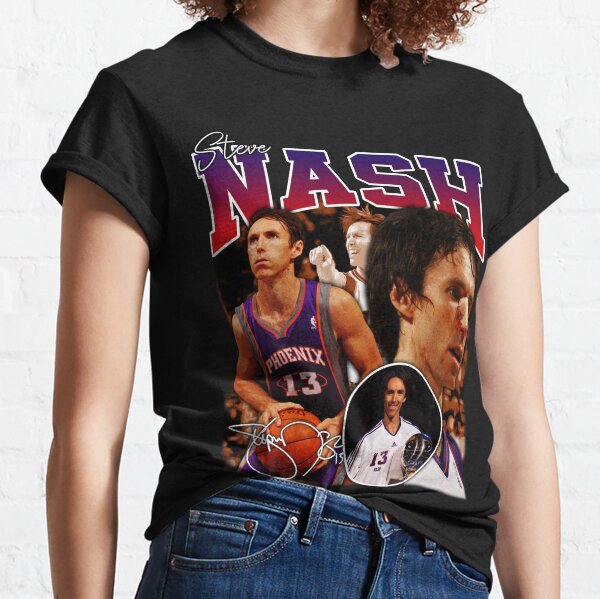 Retro 96 97 Goldetikett Steve Nash #13 Phoenix Suns Basketball Jersey Nähen Weiß 