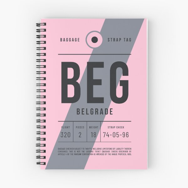 Aperçu de l'œuvre Luggage Tag E - BEG Belgrade Serbia créée et vendue par VoodooCircus.