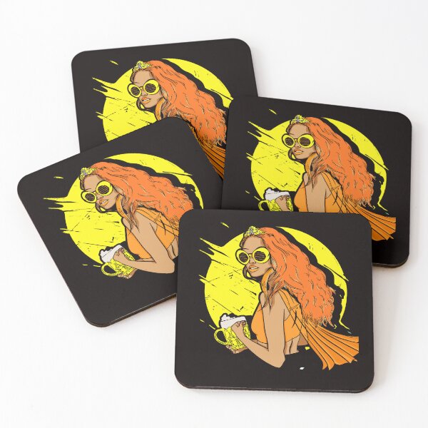 Item preview, Redhead Girl Drinking Beer Ginger Irish Red Orange Haired designed and sold by TomGiantDesigns.