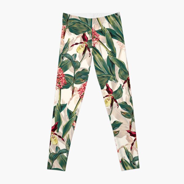 Tropical Leaf Pattern Leggings