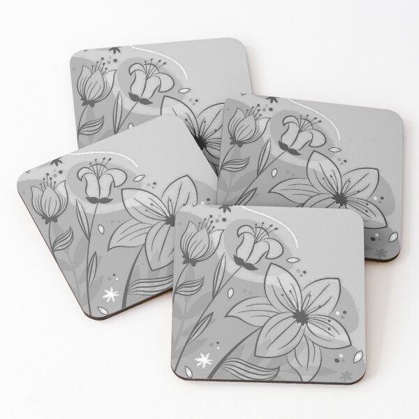 Item preview, Black Grey Floral Art  designed and sold by Tshirtstory.