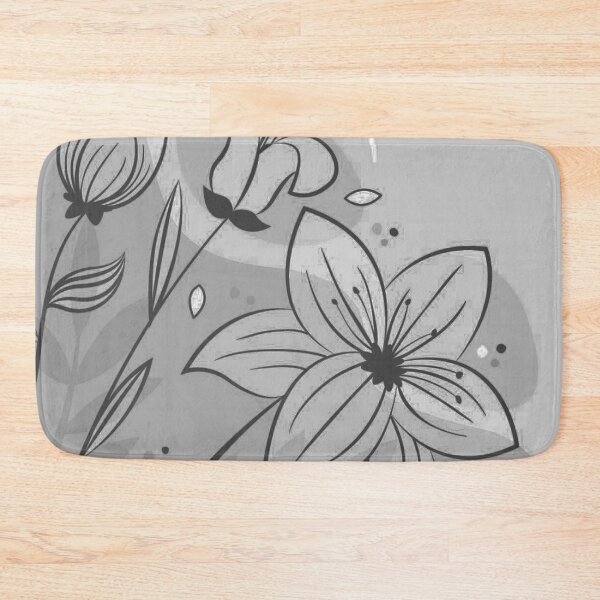 Item preview, Black Grey Floral Art  designed and sold by Tshirtstory.