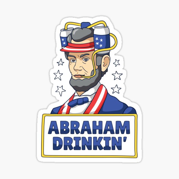 Abraham drinkin' hydro Sticker
