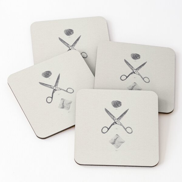 ROCK / SCISSORS / PAPER Coasters (Set of 4)