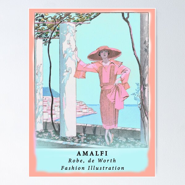 Item preview, Amalfi ,Robe, de Worth fashion illustration  by George Barbier designed and sold by Tamas Das.
