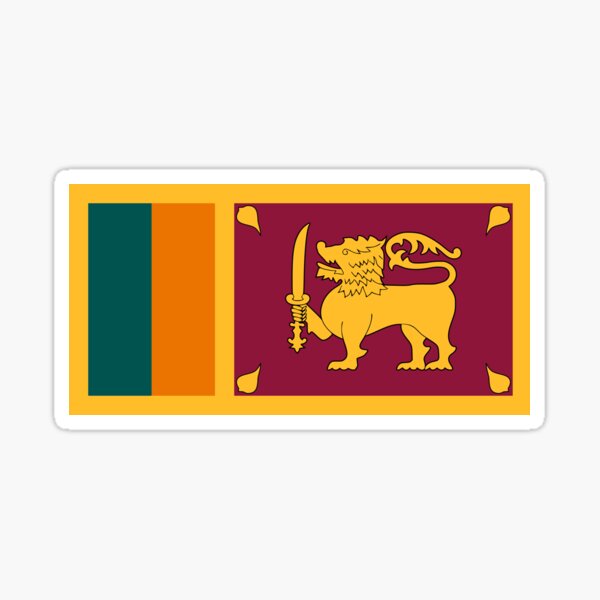 Vinilo Bumper Stickers Sri Lanka Bandera De Ceilán Sri Lanka 75 mm Calcomanías X2 3 /"