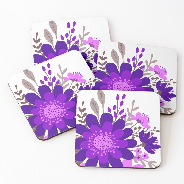 Item preview, Navy Purple Floral Art  designed and sold by Tshirtstory.