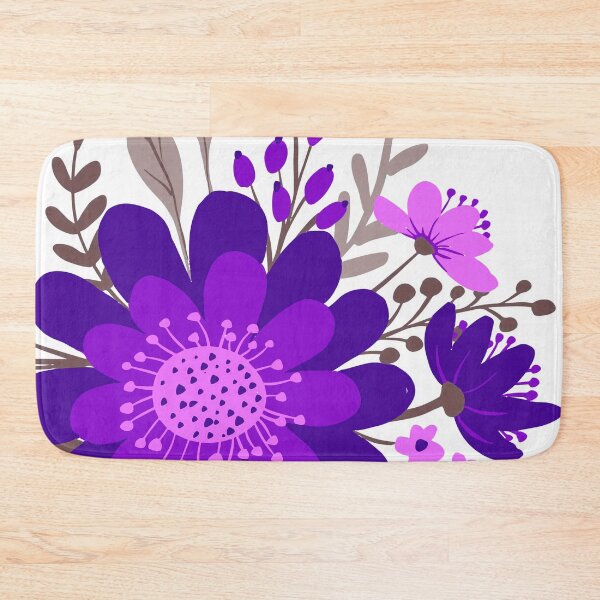 Item preview, Navy Purple Floral Art  designed and sold by Tshirtstory.
