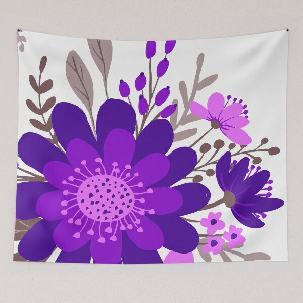 Item preview, Navy Purple Floral Art  designed and sold by Tshirtstory.