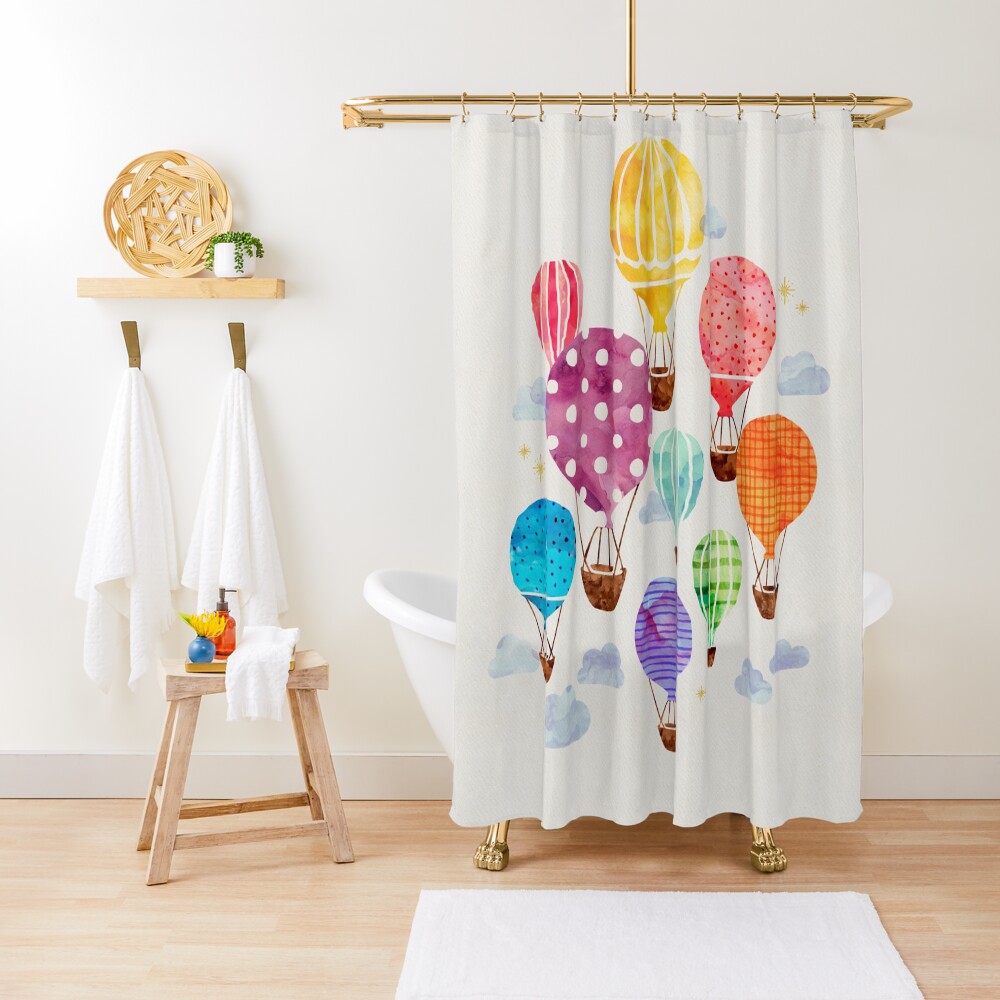 Hot Air Balloon Shower Curtain