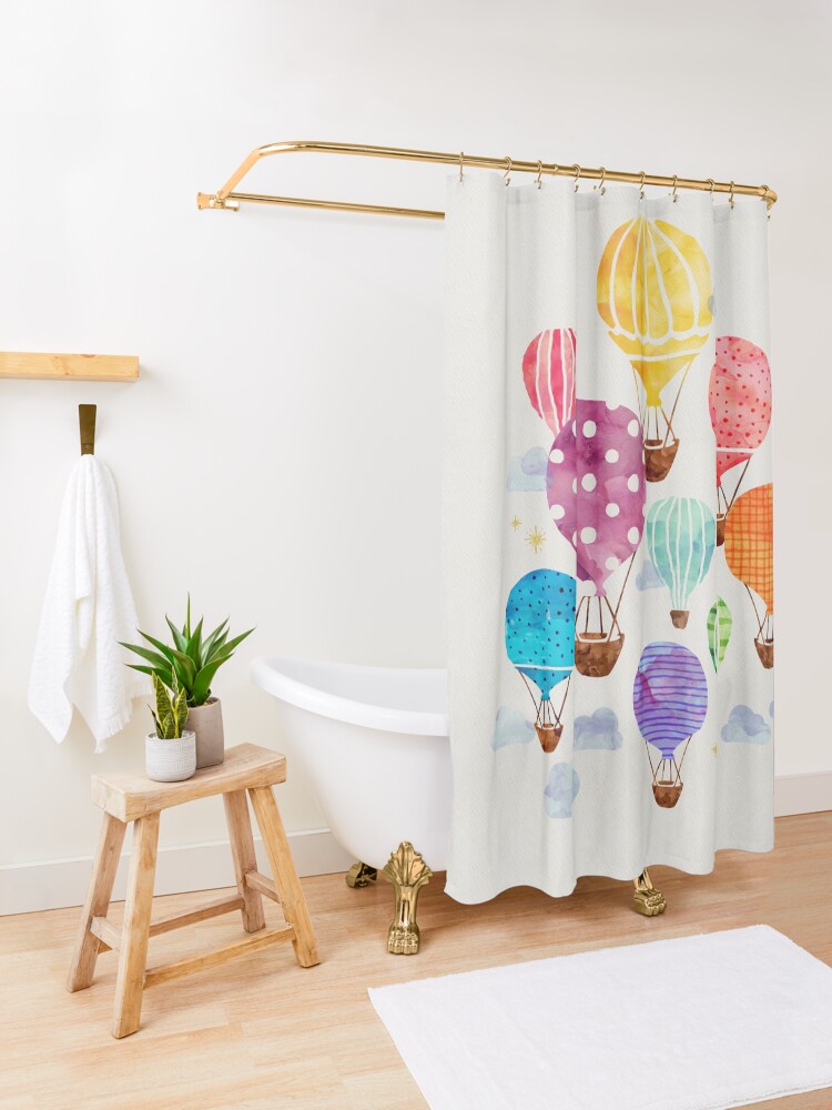 Alternate view of Hot Air Balloon Shower Curtain