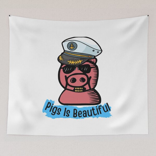 Item preview, Funny Pig Wearing  A Captains Hat designed and sold by Edwadleo53.