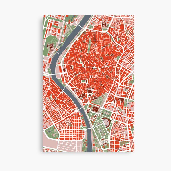 Seville city map classic Lienzo
