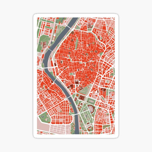 Seville city map classic Sticker