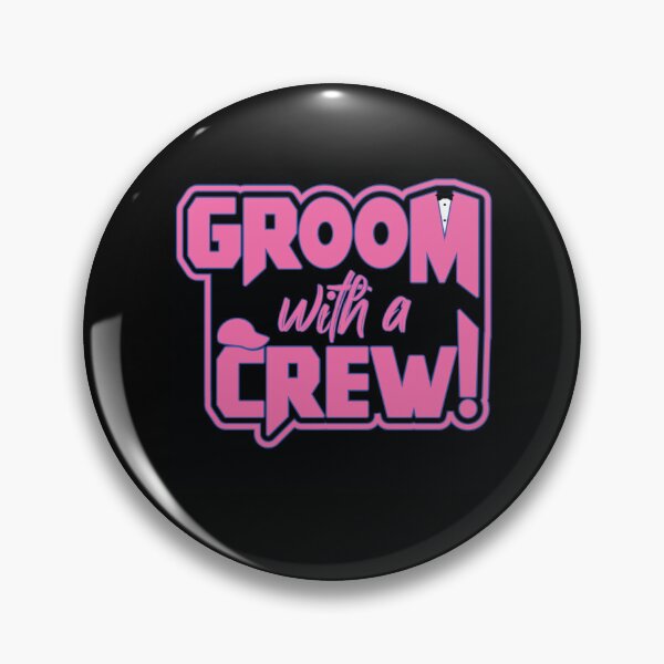 Item preview, Groom with a Crew, funny stag-do phrase, Black , Wedding Bachelor, Best man, Ushers, Hotpink  designed and sold by JamesrDattilo.
