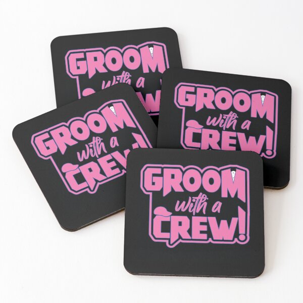 Item preview, Groom with a Crew, funny stag-do phrase, Black , Wedding Bachelor, Best man, Ushers, Hotpink  designed and sold by JamesrDattilo.