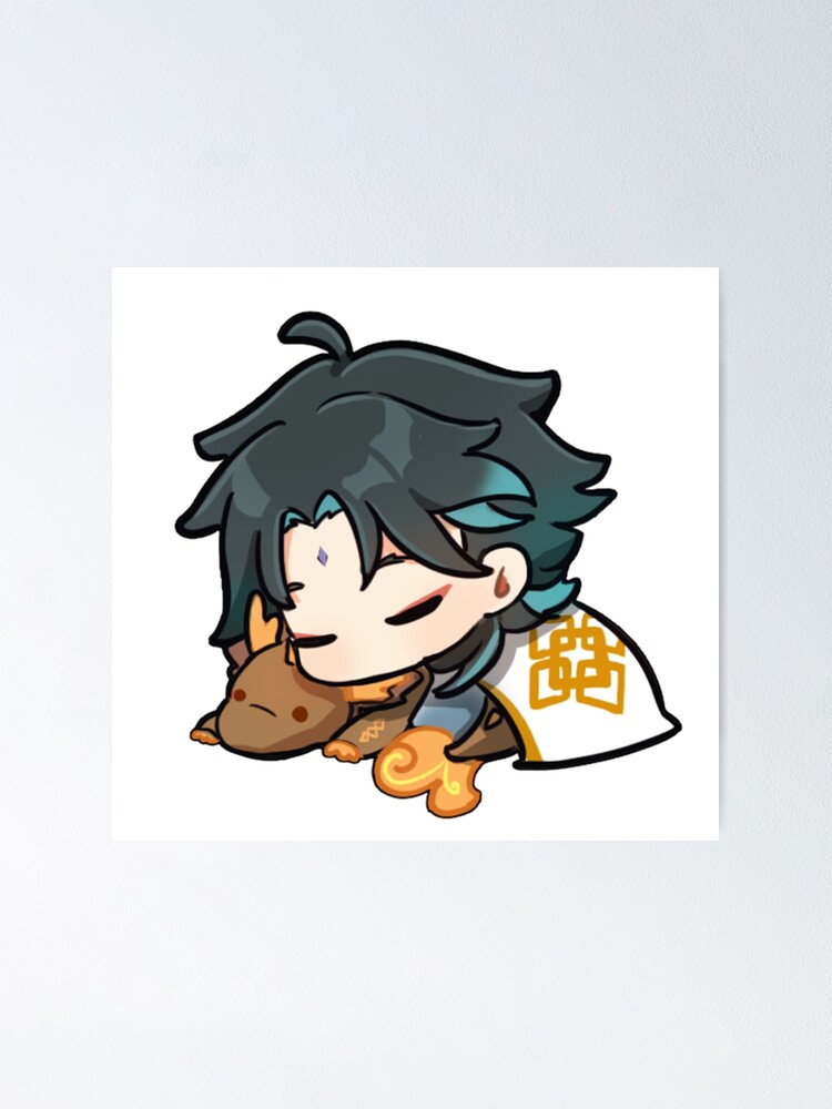 "Chibi Xiao Sleeping Genshin Impact" Poster by artwala74 Redbubble