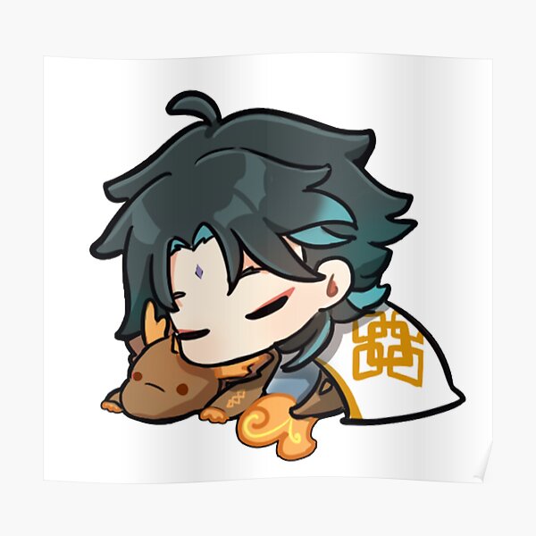 "Chibi Xiao Sleeping Genshin Impact" Poster by artwala74 Redbubble