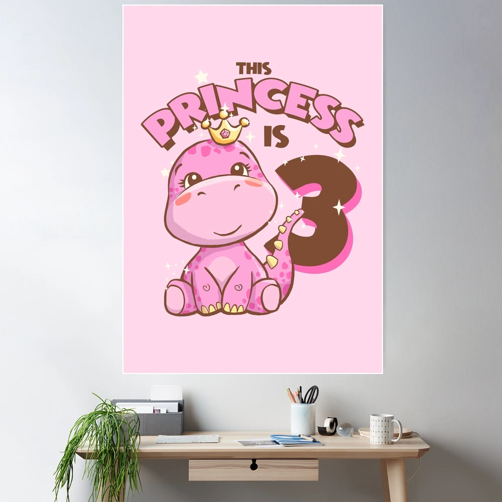 Geschenktüte Zum 3. Geburtstag Mit Rosa Dinosaurier – Süßes Aquarell-Design Für Mädchen, Inkl. Karte & Seidenpapier