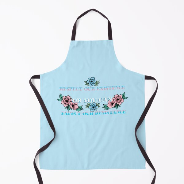 Item preview, Respect our existence or expect our resistance trans flag floral design designed and sold by PolyKinkyQueer.