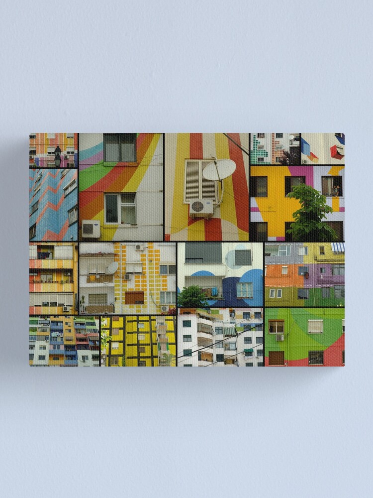 Alternate view of Tirana Collage - colorful buildings in Tirana, Albania Canvas Print