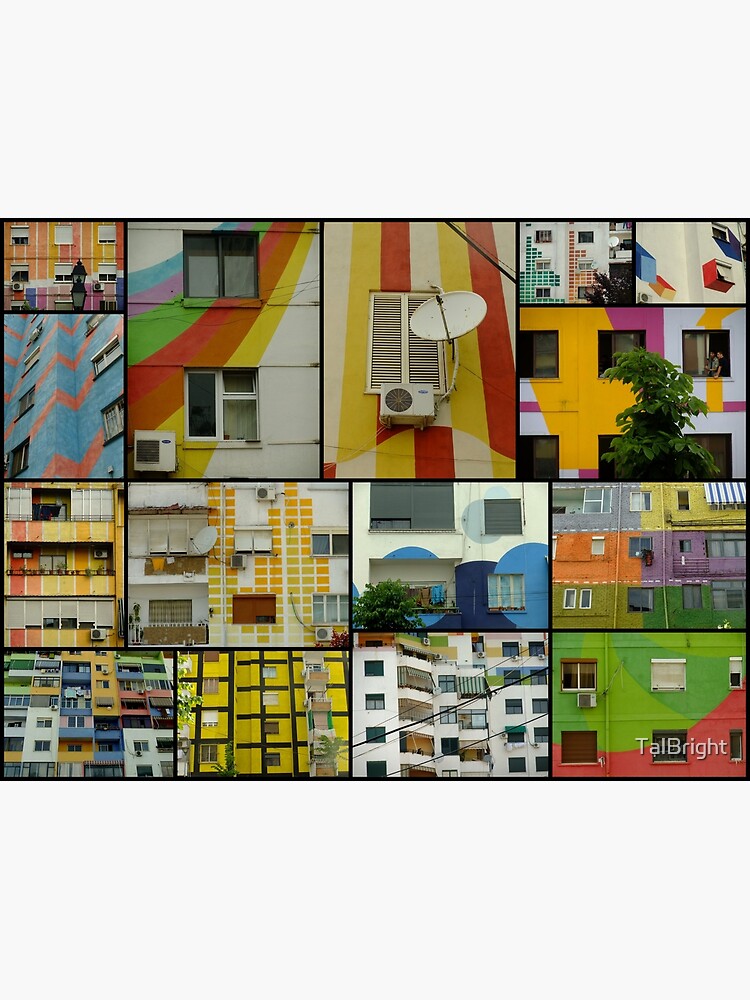 Tirana Collage - colorful buildings in Tirana, Albania by TalBright