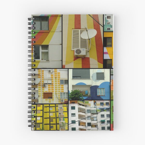 Artikelvorschau, Tirana-Collage - farbenfrohe Gebäude in Tirana, Albanien entworfen und verkauft von TalBright.