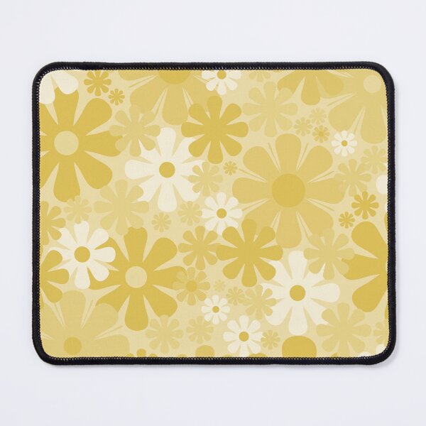 Item preview, Retro 60s 70s Aesthetic Floral Pattern in Muted Mustard Yellow designed and sold by kierkegaard.