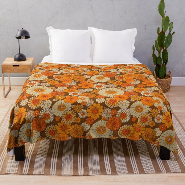 Vintage Floral Duvet Cover King Size for Kids Boys,60S 70S Groovy