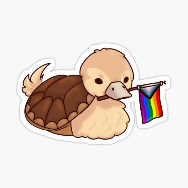 Aperçu de l'œuvre ATLA Turtle Duck avec drapeau LGBTQ+ créée et vendue par Zolzo.