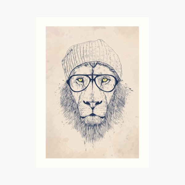 Cool lion Art Print