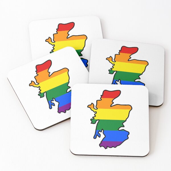 Item preview, Scotland Outline - Gay Pride Flag designed and sold by uni-que-designs.