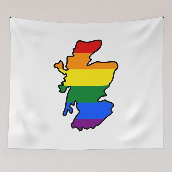 Item preview, Scotland Outline - Gay Pride Flag designed and sold by uni-que-designs.