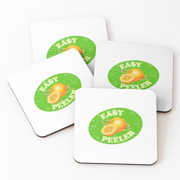 Item preview, EASY PEELER distressed vintage cheeky orange satsuma clementine fruit label designed and sold by w1ckerman.