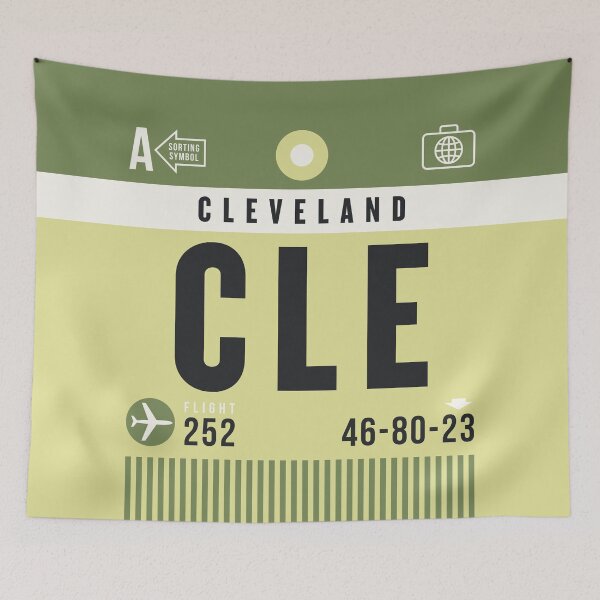 Artikelvorschau, Luggage Tag A - CLE Cleveland USA entworfen und verkauft von VoodooCircus.