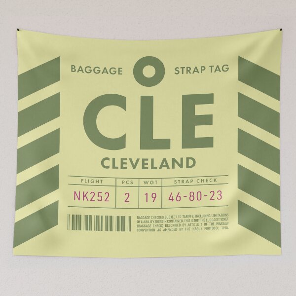 Artikelvorschau, Luggage Tag D - CLE Cleveland USA entworfen und verkauft von VoodooCircus.