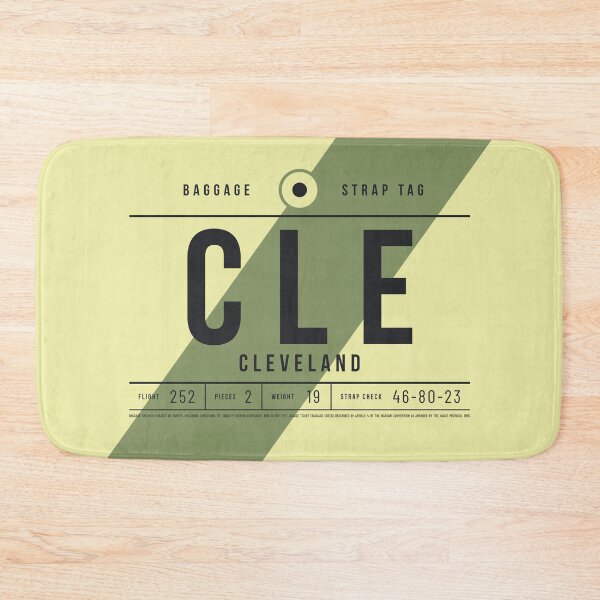 Artikelvorschau, Luggage Tag E - CLE Cleveland USA entworfen und verkauft von VoodooCircus.