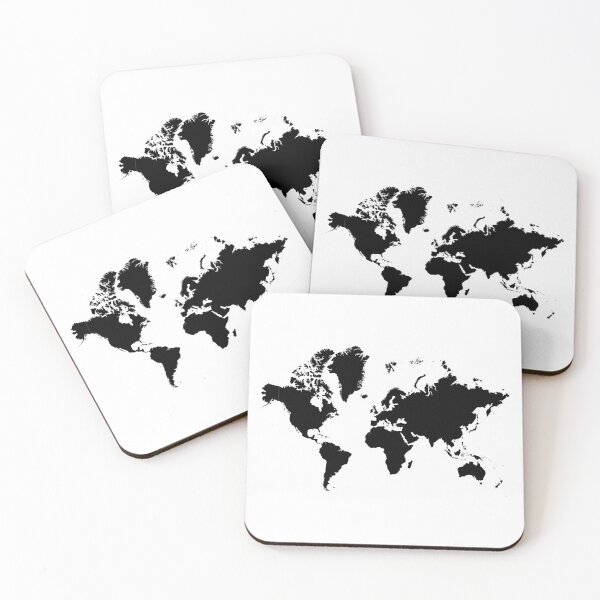 Item preview, Map of the World Black&White designed and sold by ABGdesigns.